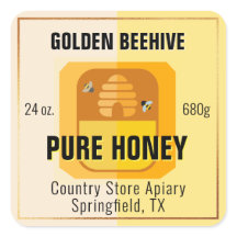 Beehive Graphic Lumière Miel Or Étiquettes