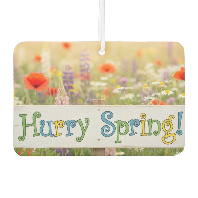 Beeil dich Frühling! Landschaft Rechteck Luftverbe Autolufterfrischer (Vorderseite)