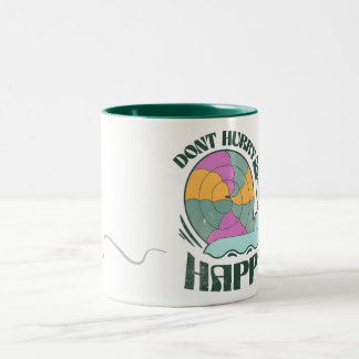 Beeil dich nicht, Niedliches Schneckendesign zu ha Zweifarbige Tasse