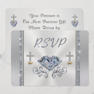 Beeindruckende anpassbare christliche Diamant-RSVP Einladung