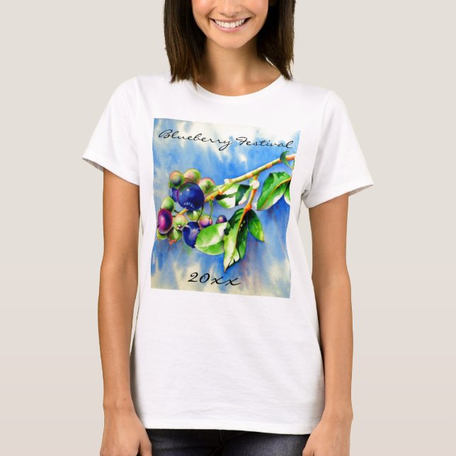 Beeindruckende Blueberry-Malerei T-Shirt (Vorderseite)