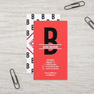 Beeindruckende kühne Monogramm-QR-Visitenkarte Visitenkarte