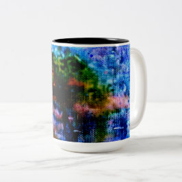 Beeindruckende Landschaftsmalerei Zweifarbige Tasse