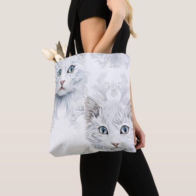 BEEINDRUCKENDE WEISSE KATZEN MIT BLAUEN AUGEN TASCHE (Von Nahem)