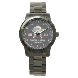 Beeindruckender Adler, die amerikanische Flagge, P Armbanduhr
