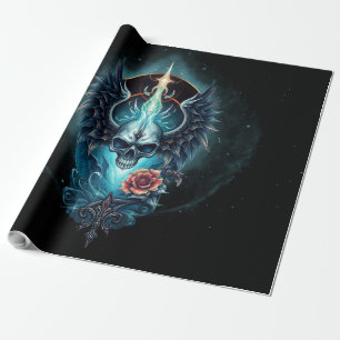 beeindruckender, realistischer Schädel, Geschenkpapier