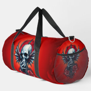 Beeindruckender, realistischer Schädel mit Flügeln Duffle Bag