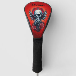 Beeindruckender, realistischer Schädel mit Flügeln Golf Headcover
