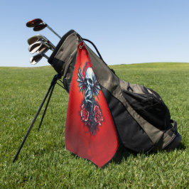 Beeindruckender, realistischer Schädel mit Flügeln Golfhandtuch