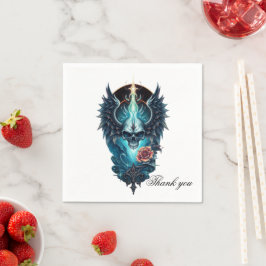 beeindruckender, realistischer Schädel, Serviette