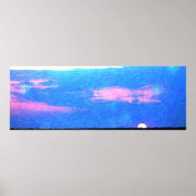 Beeindruckender Sonnenuntergang vom Sea Poster (Vorne)