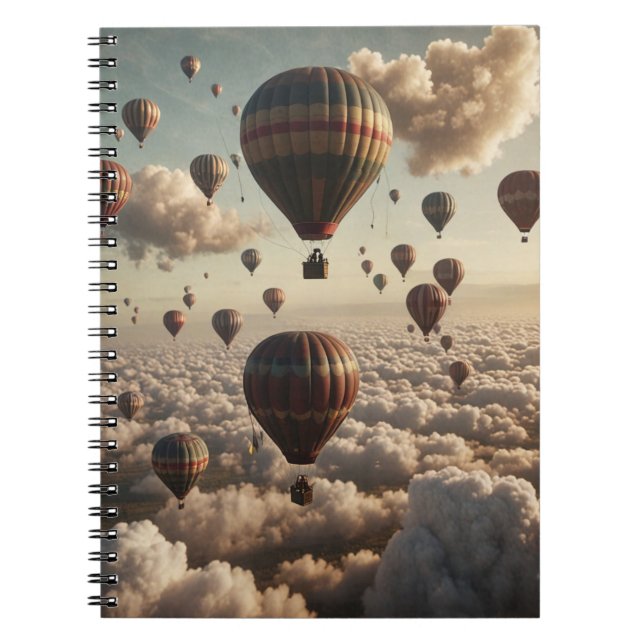 Beeindruckender Stil Hot-Air-Ballons in Sky Notizblock (Vorderseite)