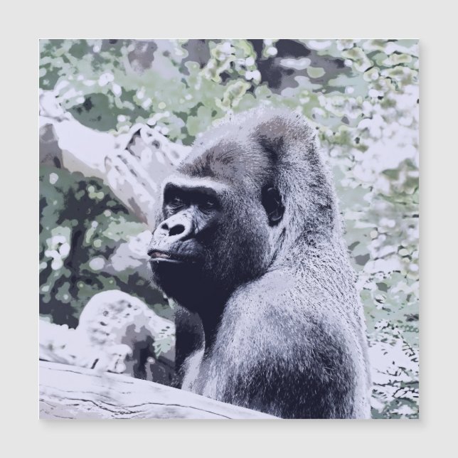 beeindruckender Tiergorilla Magnetkarte (Vorderseite)