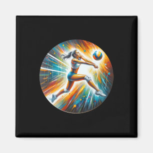 Beeindruckender Volleyball-Rett - weiblicher Sport Magnet