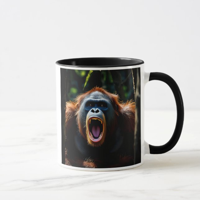 Beeindruckendes Bild eines wütenden Affen. Tasse (Rechts)