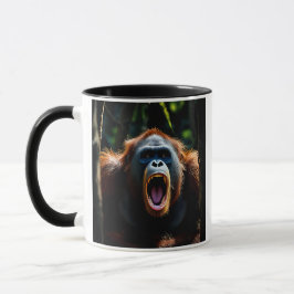 Beeindruckendes Bild eines wütenden Affen. Tasse