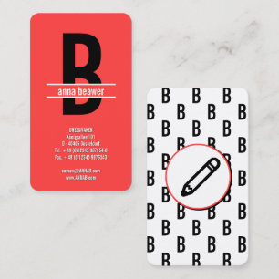 Beeindruckendes fettes Monogramm Visitenkarte
