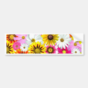 Beeindruckendes rosa gelbes Blumenmuster Zubehör Autoaufkleber