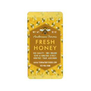 Beekeeper Apiary Honey Jar Étiquettes Honeycomb ab