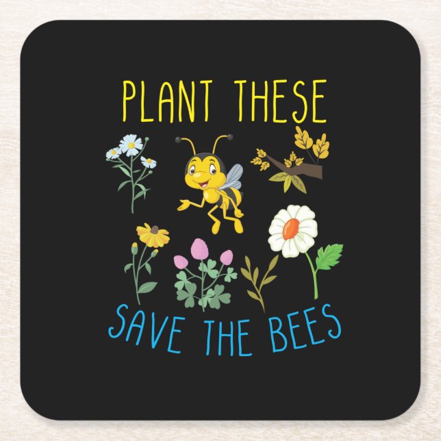 Beekeeper Art Plant These Save The Bees Rechteckiger Pappuntersetzer (Vorderseite)