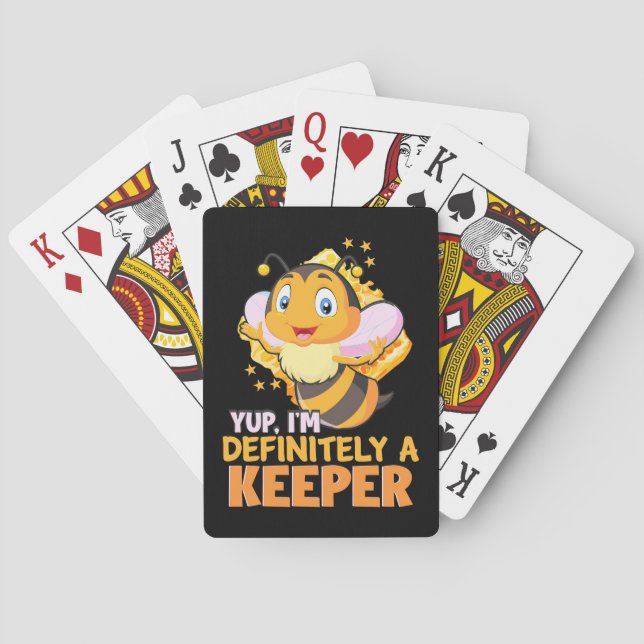 Beekeeper Gift | I Am Definitely A Bee Keeper Spielkarten (Rückseite)