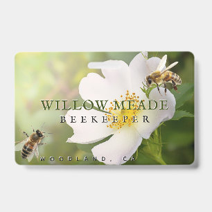 BEEKEEPER ID Abzeichen mit Rose Blume und Bienen Ausweis