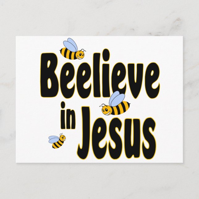 Beelieve in Jesus Black Postkarte (Vorderseite)
