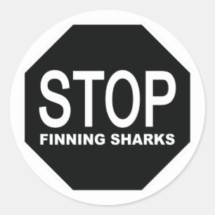 Beenden des Finning-Haisigne Runder Aufkleber