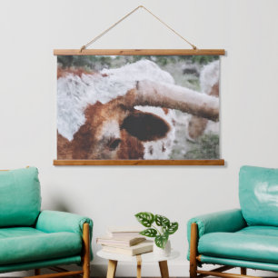 Beenden Impressionist Painted Longhorn Wandteppich Mit Holzrahmen