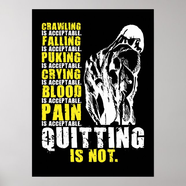 Beenden ist nicht akzeptabel, Gym Workout-Motivati Poster (Vorne)