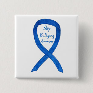 Beenden Sie das Bullying Awareness Blue Ribbon Cus Button