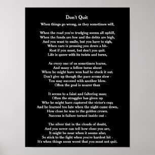 Beenden Sie das Gedicht nicht - Poster