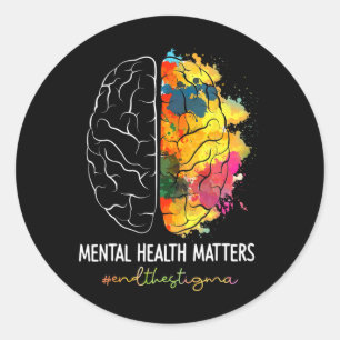 Beenden Sie das Stigma Mental Health Problems Ment Runder Aufkleber