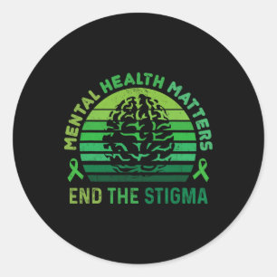 Beenden Sie das Stigma Mental Health Problems Ment Runder Aufkleber