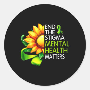 Beenden Sie das Stigma Mental Health Problems Ment Runder Aufkleber