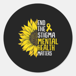 Beenden Sie das Stigma Mental Health S Awareness S Runder Aufkleber
