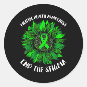 Beenden Sie das Stigma Mental Health S Awareness S Runder Aufkleber