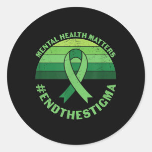 Beenden Sie das Stigma Mental Health S Mental Heal Runder Aufkleber