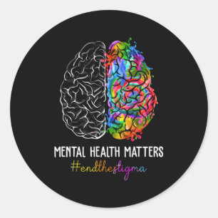 Beenden Sie das Stigma, wenn es um Gesundheitsfrag Runder Aufkleber