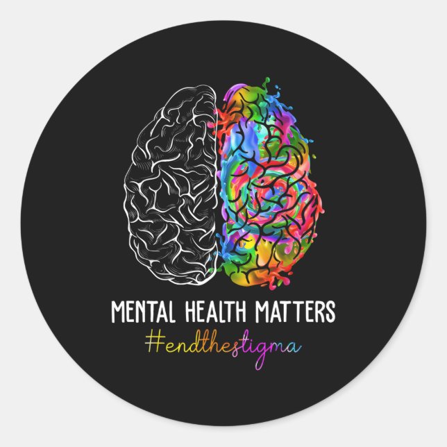 Beenden Sie das Stigma, wenn es um Gesundheitsfrag Runder Aufkleber (Vorderseite)