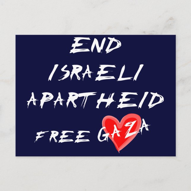 Beenden Sie den israelischen Apartheid-Freien Gaza Postkarte (Vorderseite)