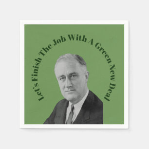 Beenden Sie den Job Green New Deal Serviette
