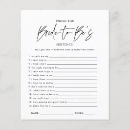 Beenden Sie den Satz | Brautparty Game