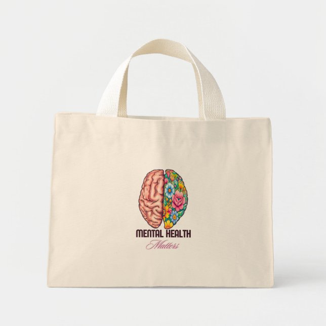Beenden Sie den Stigma Mental Health Awareness Tot Mini Stoffbeutel (Vorne)