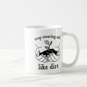 Beenden Sie die Behandlung des Bodens wie ein Gesc Kaffeetasse