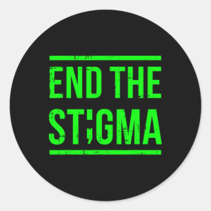 Beenden Sie die Stigma Mental Health Awareness War Runder Aufkleber