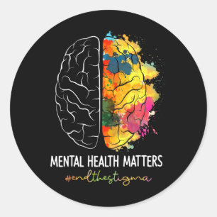 Beenden Sie die Stigma Mental Health Matches Menta Runder Aufkleber
