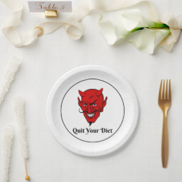 Beenden Sie Ihren Diet Devil Satan Pappteller