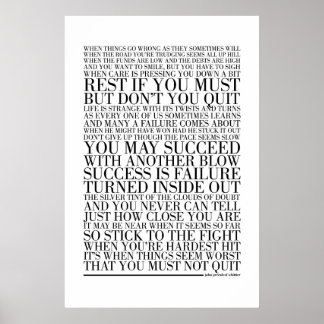 Beenden Sie nicht von John Greenleaf Whittier Poster
