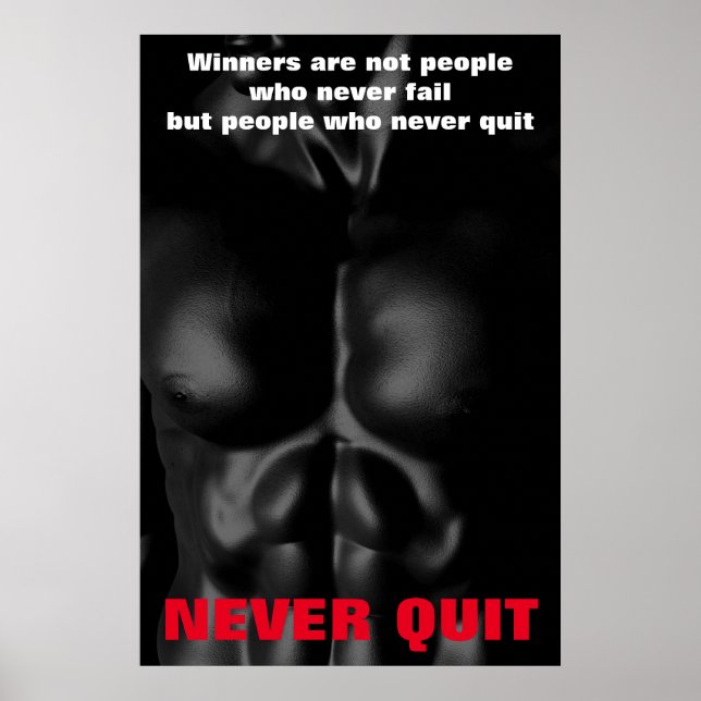 Beenden Sie niemals die Fitness der inspirierenden Poster (Vorne)